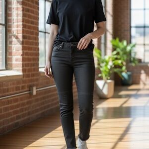 DL1961 Charcoal Skinny leather and denim Women's Jeans